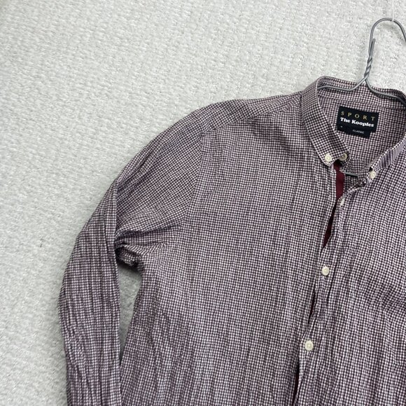 The Kooples Sport Red gingham Plaid Classic Button Up Long sleeve Shirt Men S - Picture 3 of 15
